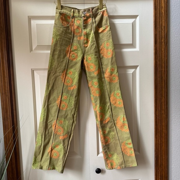 Lisa Says Gah Urban Outfitter Exclusive Printed High Rise Wide Leg Robyn Jean 25 - Picture 3 of 12